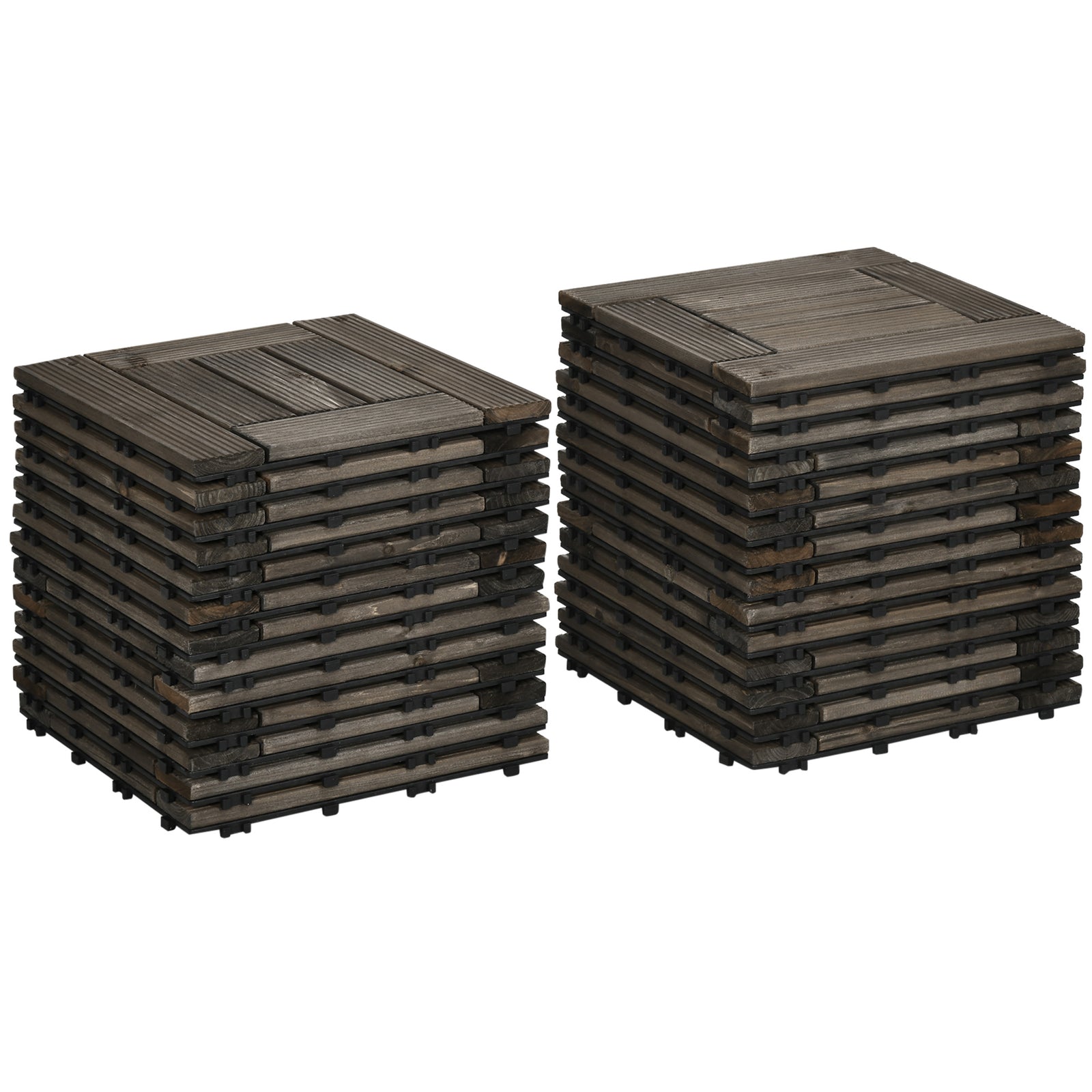 27 Pcs Charcoal Grey Outdoor Flooring Tiles, 2.5㎡ Pack