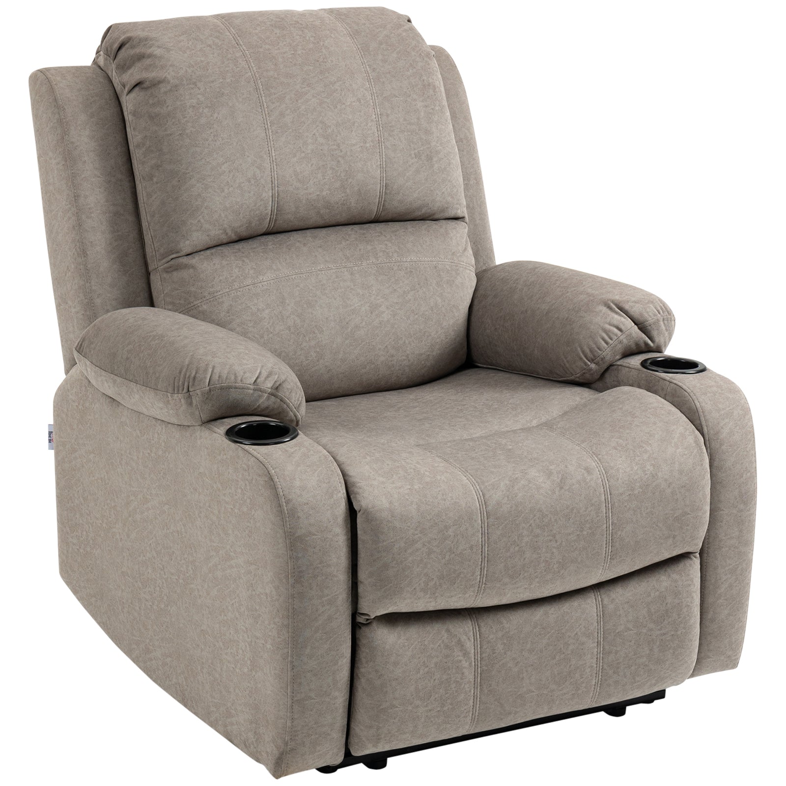 Recliner Armchair W/ Cup Holder For Living Room | One Size | Brown