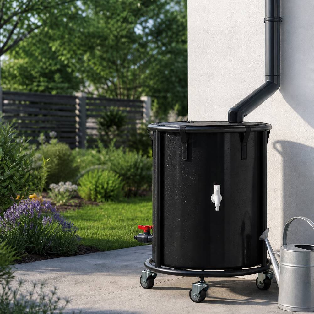 Portable Rain Barrel With Castors | 114l