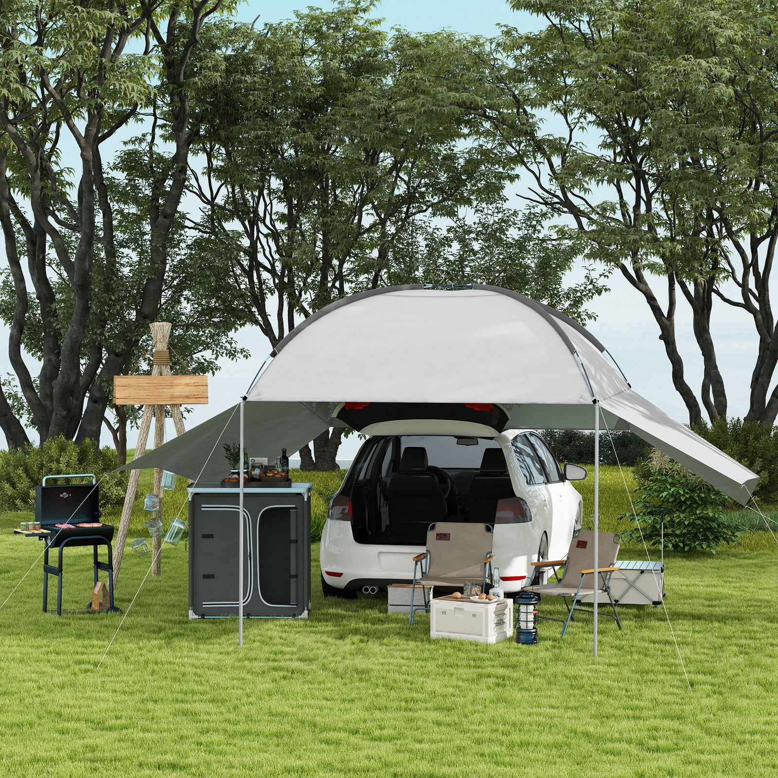 Outdoor Aluminum 3-shelf Camping Cupboard Kitchen Station