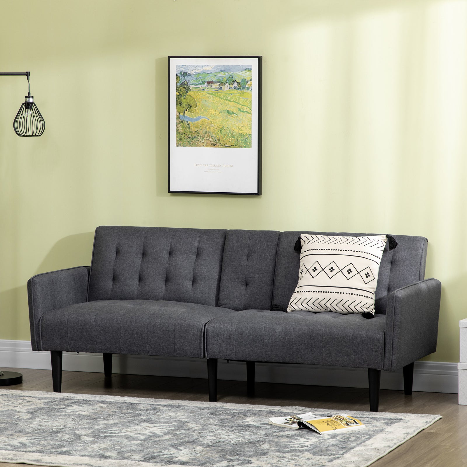 Upholstered Sofa Bed 3 Seater Home Theater With Storage