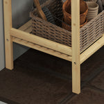 4-tier Bamboo Bathroom Storage Shelf With Adjustable Rack | One Size | Natural