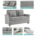 Corduroy Fold Out Mattress Sofa Bed - 2 Seater | Grey