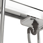 100cm W X 50cm D X 90cm H Stainless Steel One Compartment Commercial Sink With Left Drainboard