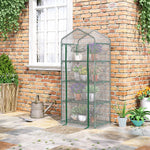 4-tier Portable Greenhouse W/ Pe Cover | White