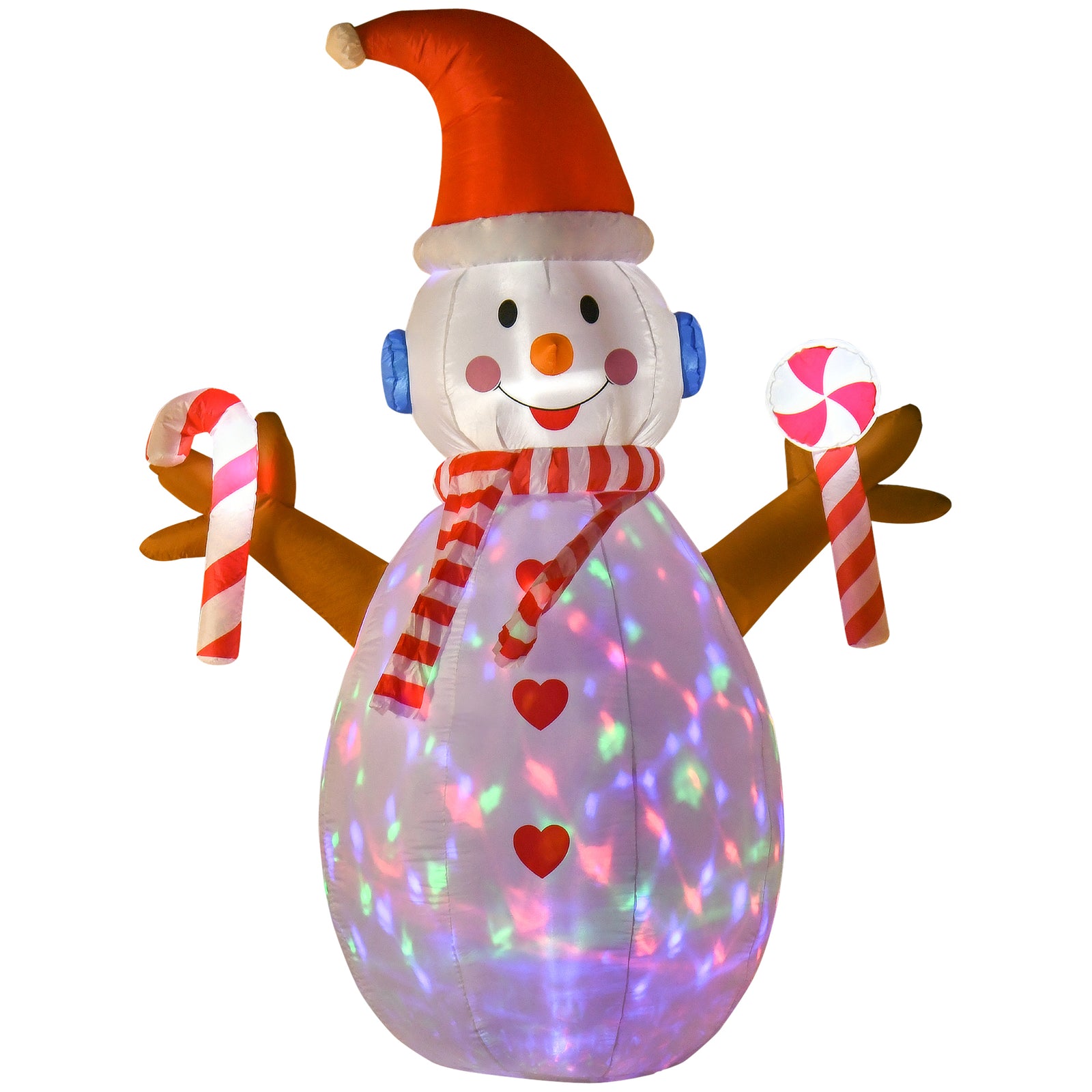 8ft Christmas Inflatable Snowman, Rotating Lighted Outdoor Decor