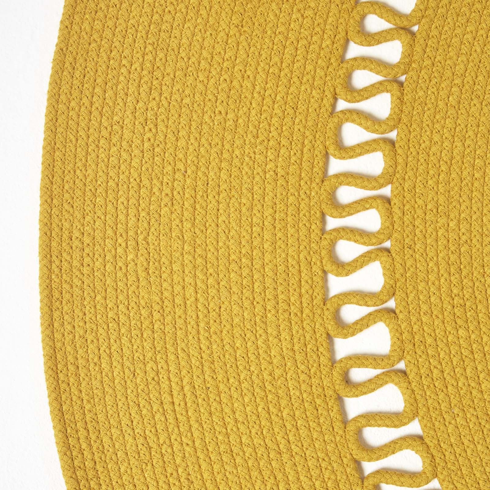 Crochet Braided Round Rug | 150cm | Mustard