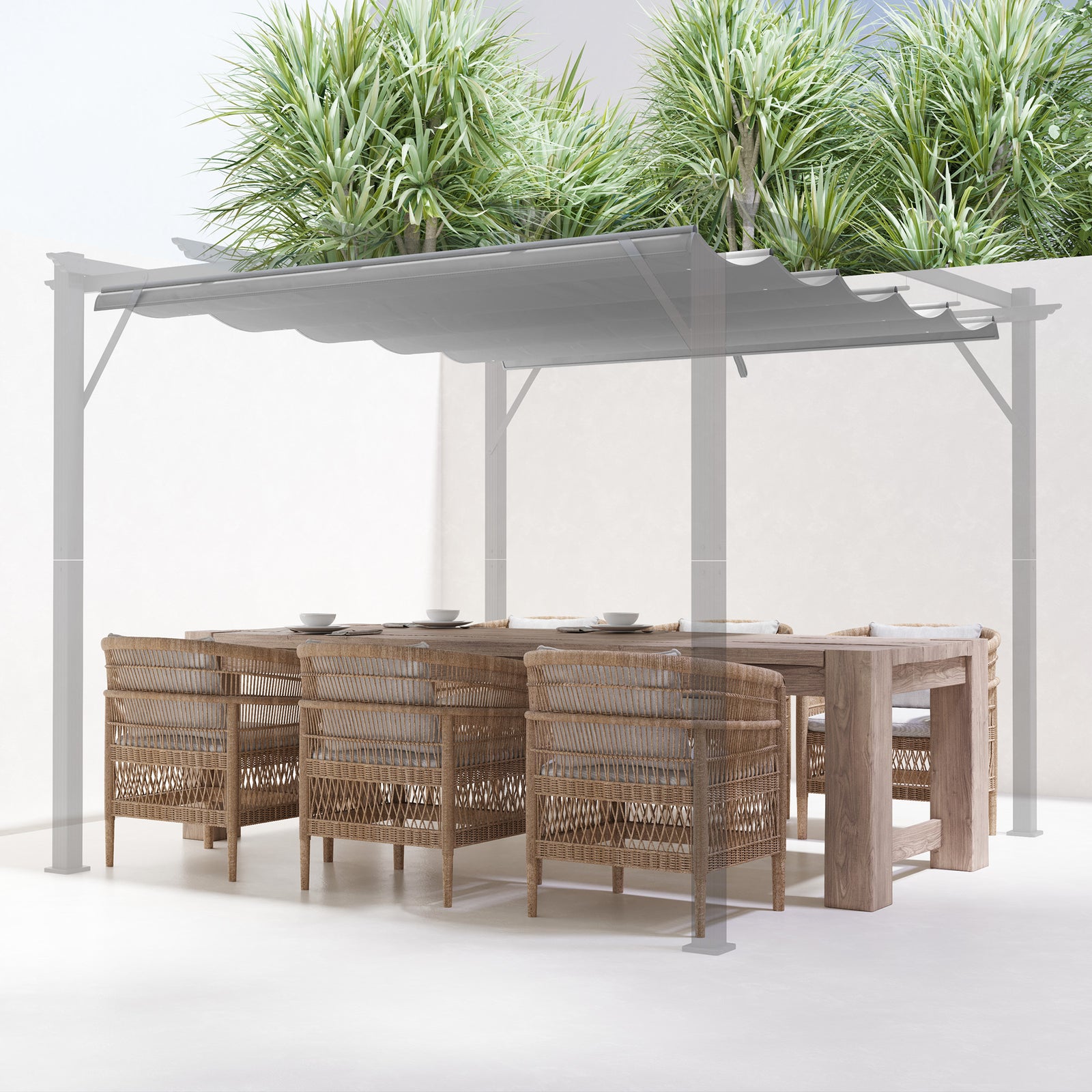 Pergola Shade Cover Replacement Canopy For 3/4 X 3(m) Pergola | Medium | Light Grey