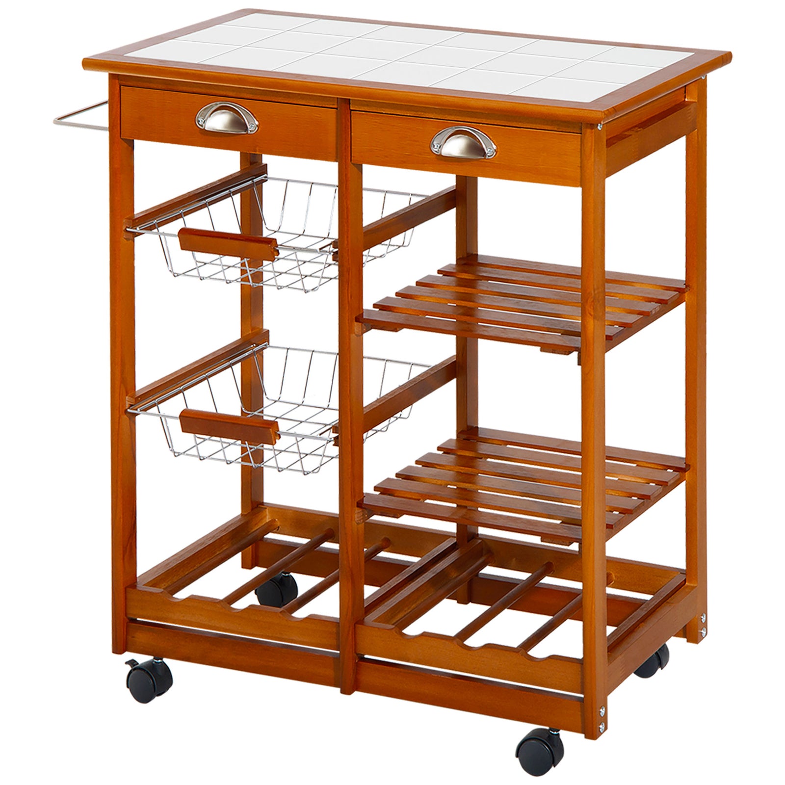 Rolling Trolley, Butcher Block, Fruit Rack