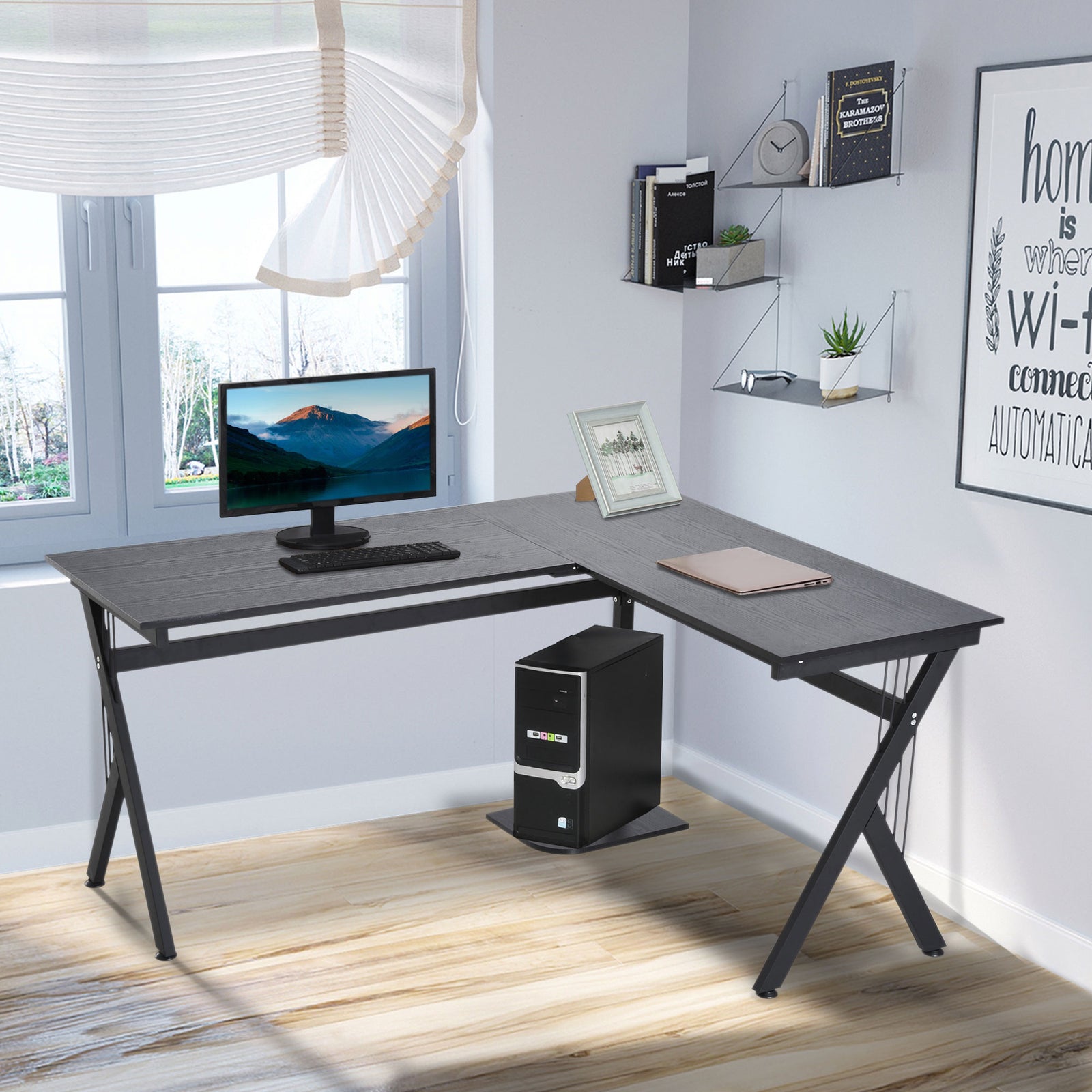 L-shaped Corner Computer Desk Laptop Workstation Pc Table