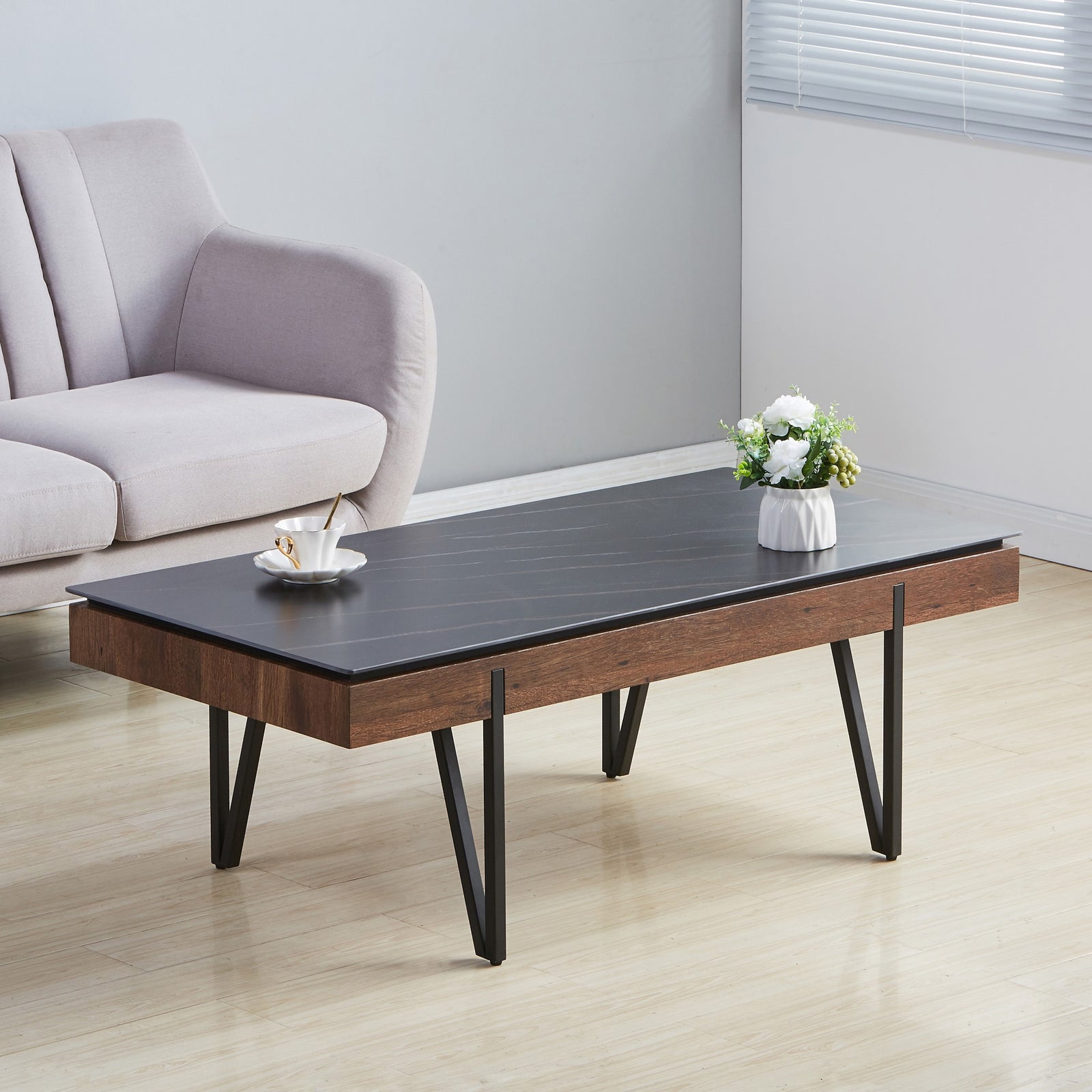 Satori Stone Coffee Table | Set of 1 | Black