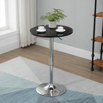 Adjustable Height Round Bar Table, Metal Base