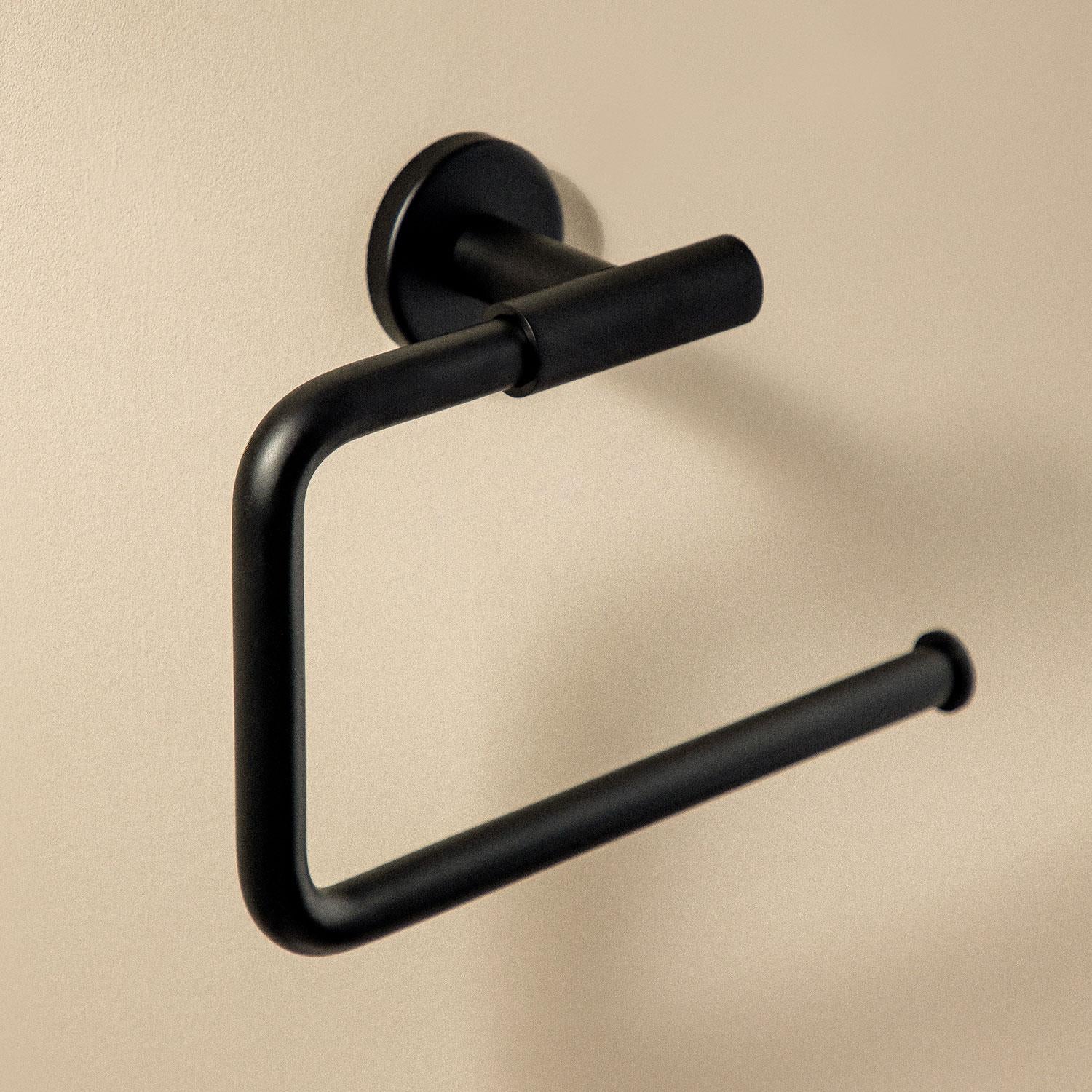 Towel Ring, Matt Black Wall-mounted 20cm Diameter Collection Architect S+
