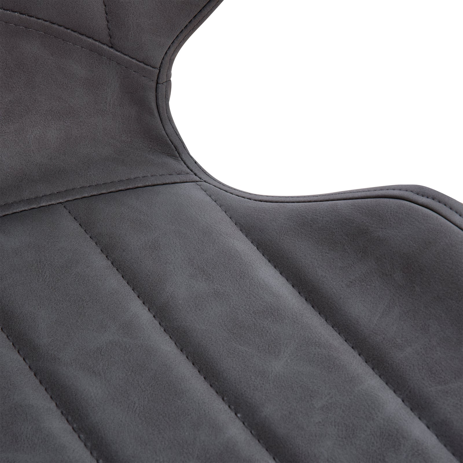 Set Of 2 Vintage Pu Leather Dining Chair Moulded Padded | Dove Gray