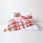 Tartan 100% Cotton Falun Throw With Tassels | 225cm x 255cm | Red