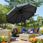 2.7m Patio Umbrella With Crank Garden Parasol | Grey