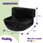 Black Radiator Cat Bed Round Fleece Basket With Foldable Iron Frame