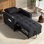 3-in-1 Sofa Bed, Convertible Sleeper Chair With Adjustable Backrest | Black