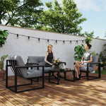 4pcs Outdoor Garden Furniture Set | Dark Grey