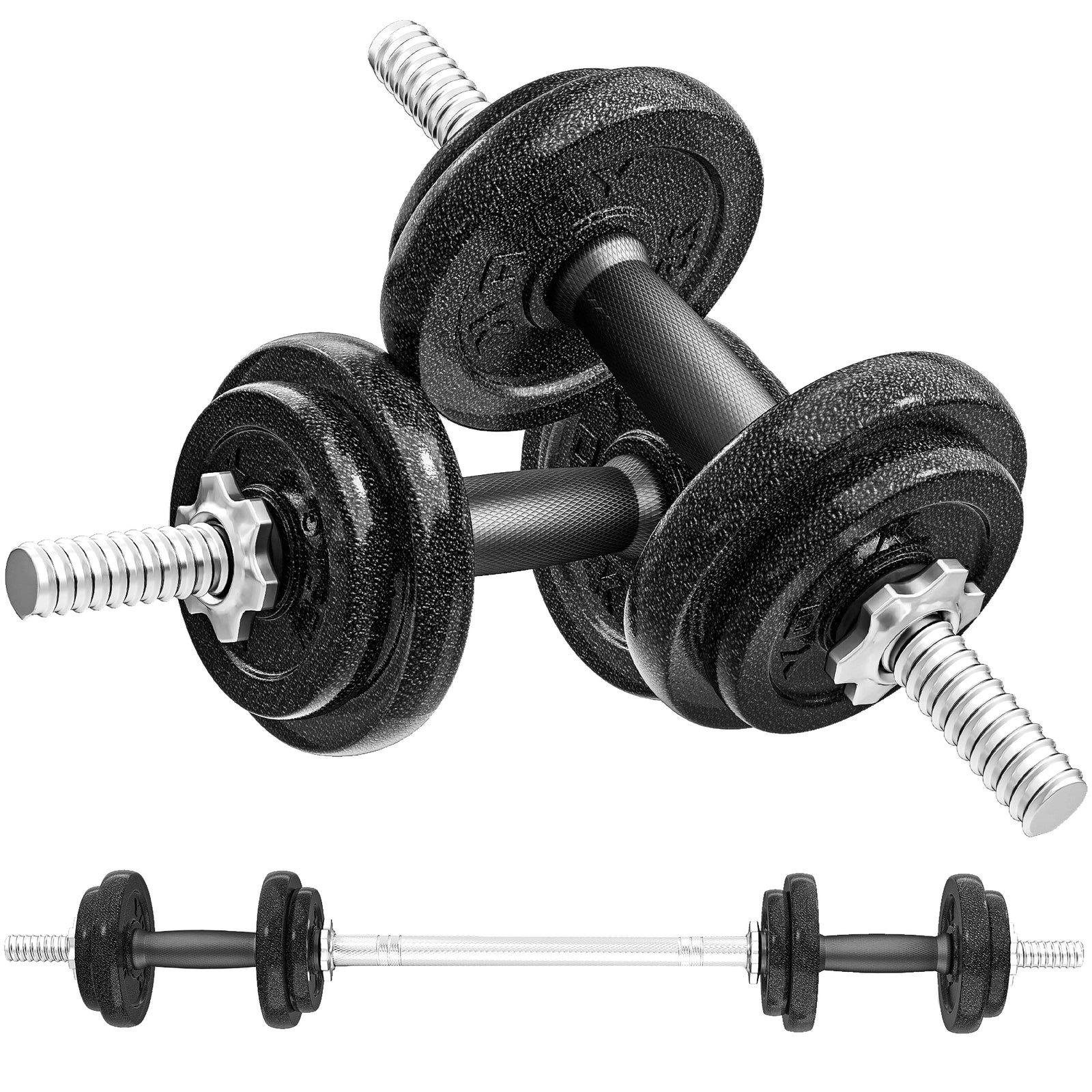 2-in-1 Adjustable Dumbbells Set, Dumbbells Set | 20kg | Grey