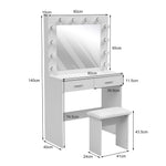 Hollywood Dressing Table Set With Large Lighted Mirror