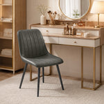 Faux Leather Upholstered Kitchen Chairs With Metal Legs | Grey