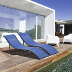 Outsunny Set Of 2 S-shaped Foldable Lounge Chair Reclining Outdoor