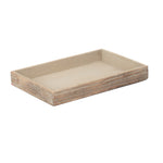Wood Shallow Wooden Plinth Tray | Large | Brown