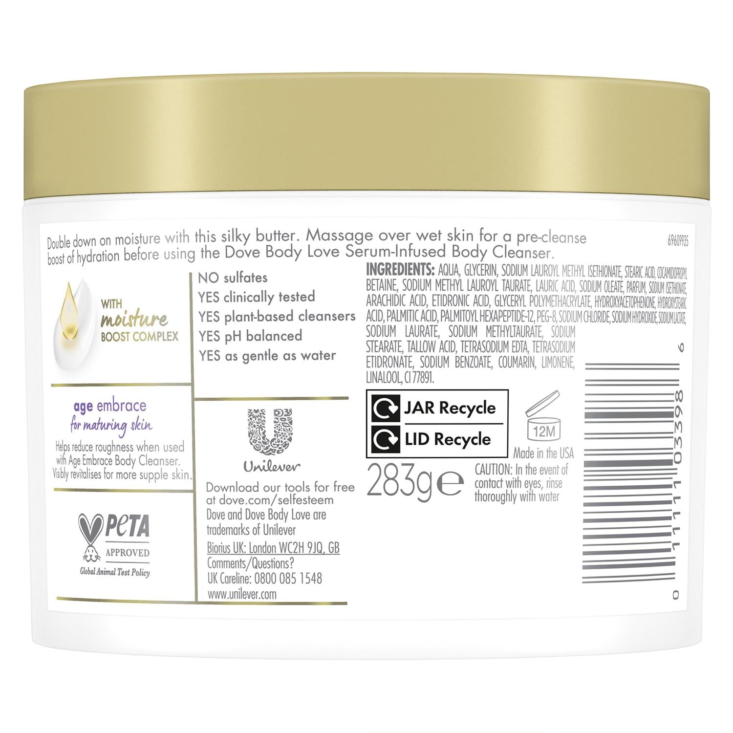 Body Love Age Embrace Pre-cleanse Shower Butter Peptide Serum, 3pk