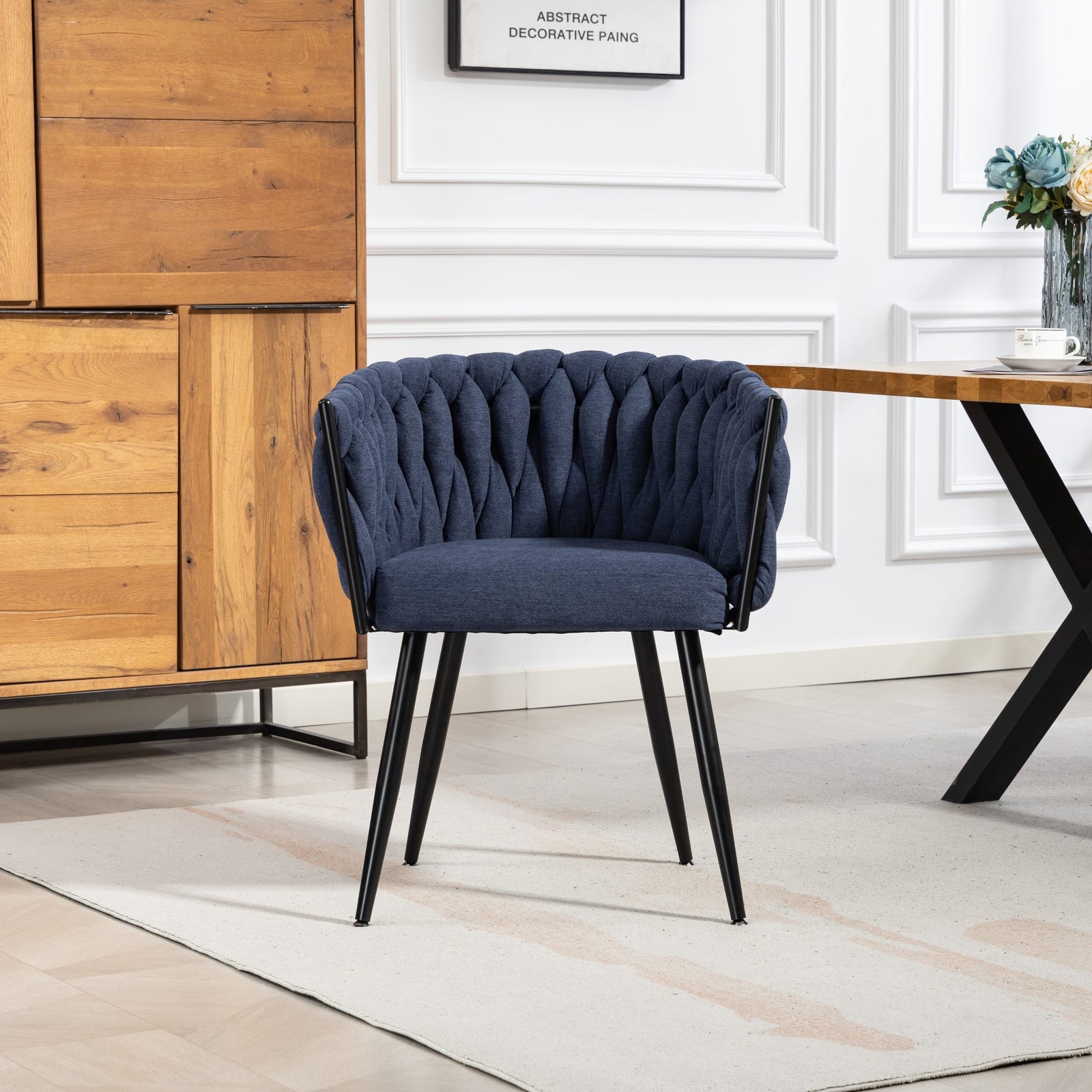 Aneta Fabric Accent Chairs - Set Of 2 | Denim