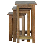 Country Solid Wood Stool Set Of 3