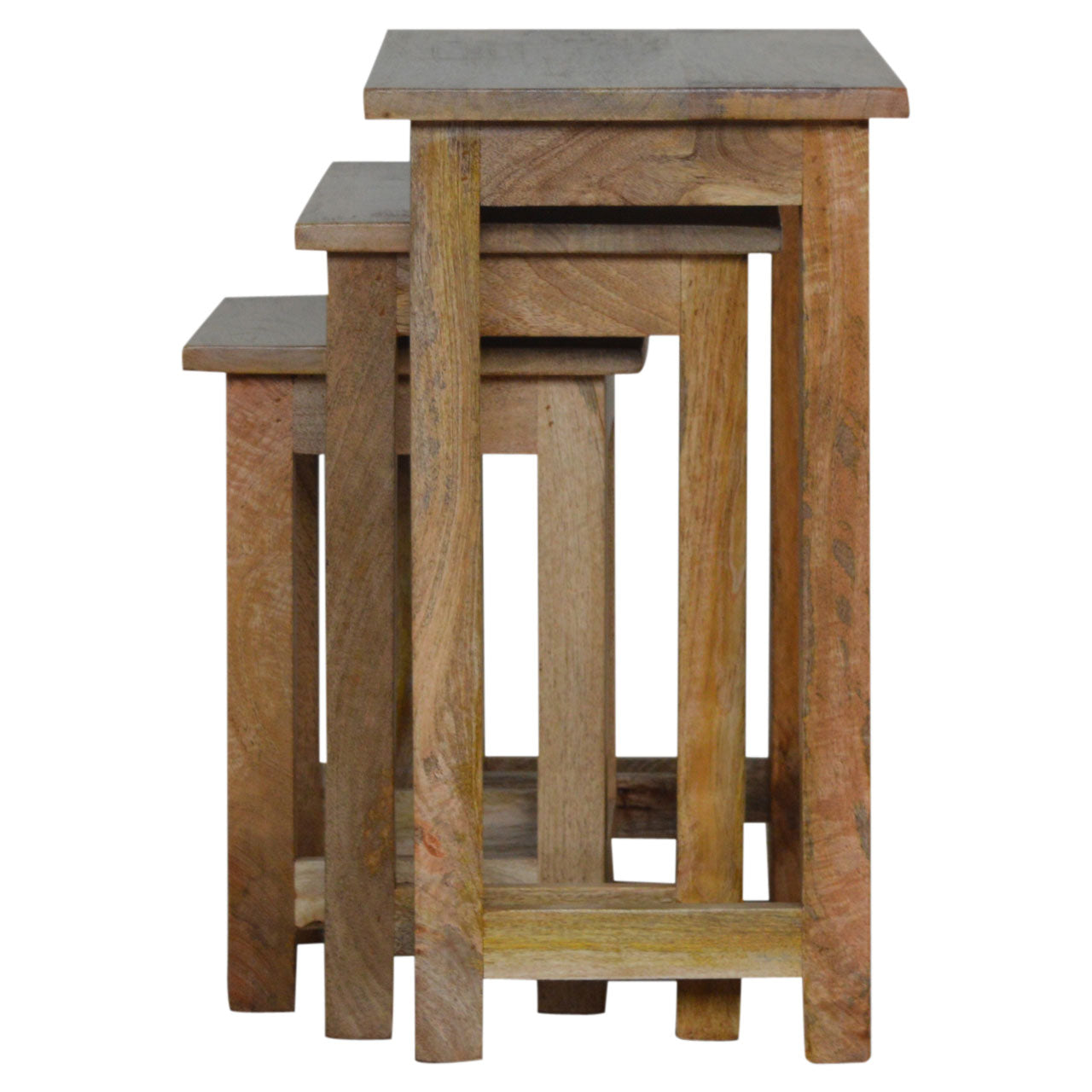 Country Solid Wood Stool Set Of 3