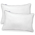 Premium Orthopaedic Shredded Memory Foam Bed Pillow 70x45cm, Neck Back & Side Support, Bamboo Washable Cover | Set of 2 | White
