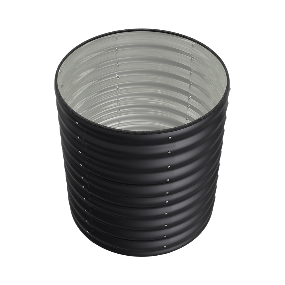 80cm Dia X 40cm/80cm H Outdoor Round Metal Raised Garden Bed Outdoor Planter Box | Large | Anthracite