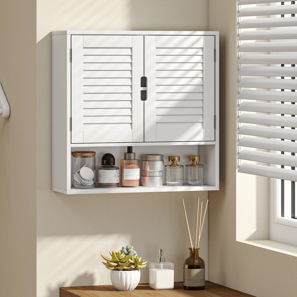 Bathroom Cabinet Wall Storage Shelves 60 X 20 X 60 Cm | White