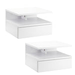 Nightstand Set Of 2, Wall Mounted Bedside Cabinet | Set of 2 | White
