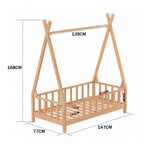 Kid’s Premium Wood House Bed Frame With Fence