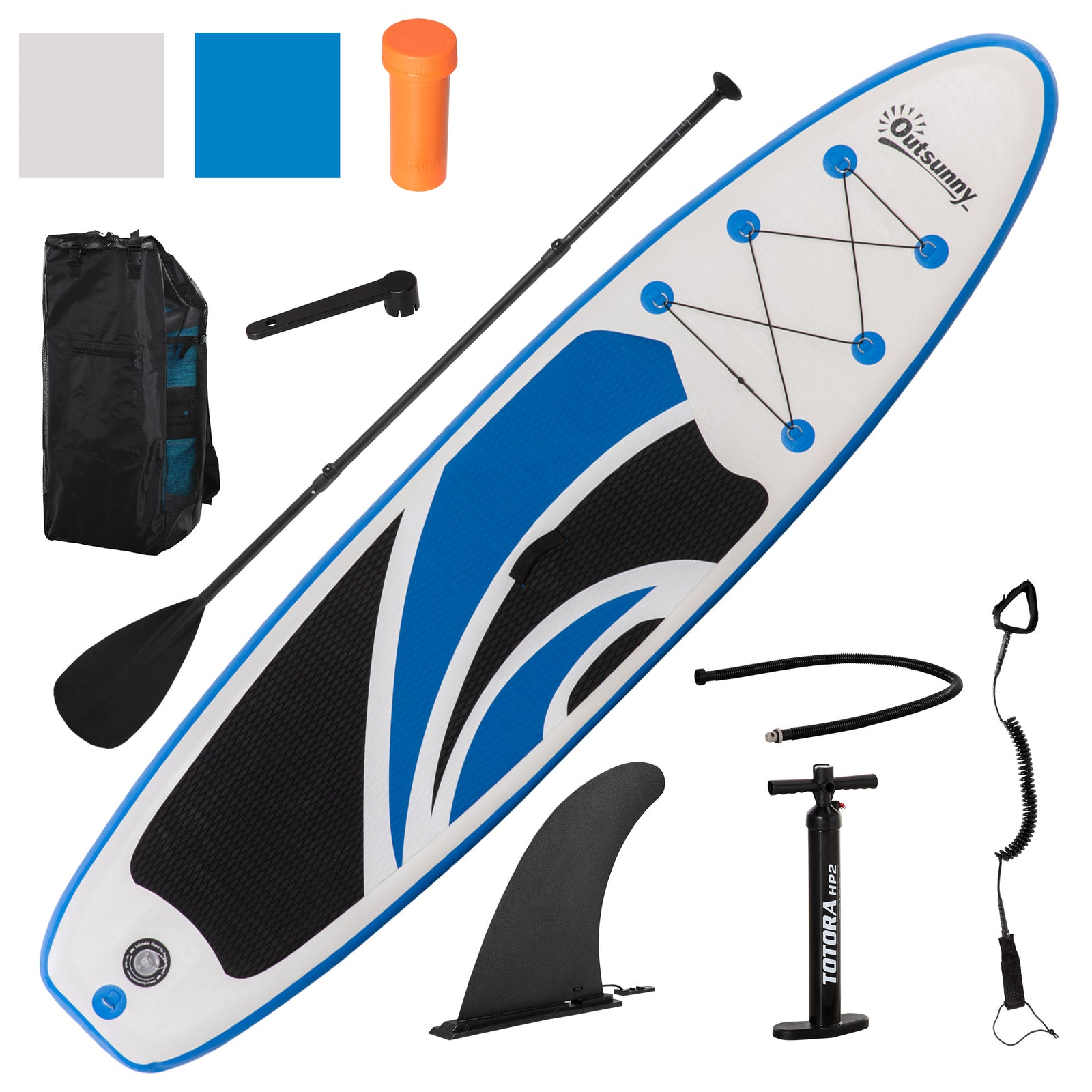 Paddle Board, 10.6', Non-slip, Accessories, Bag | White
