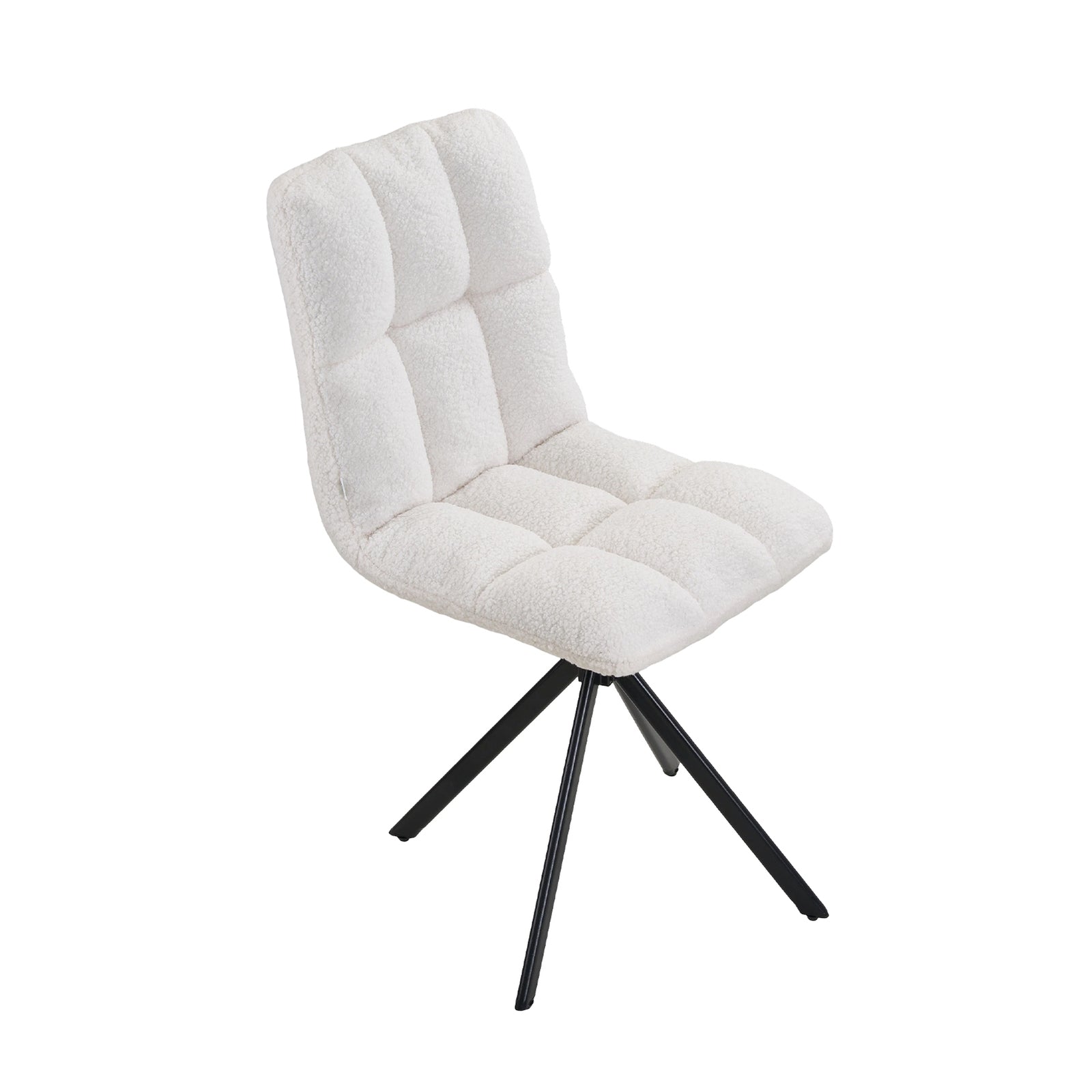 Breeins Set Of 2 Sherpa-fleece Upholstered Dining Chairs