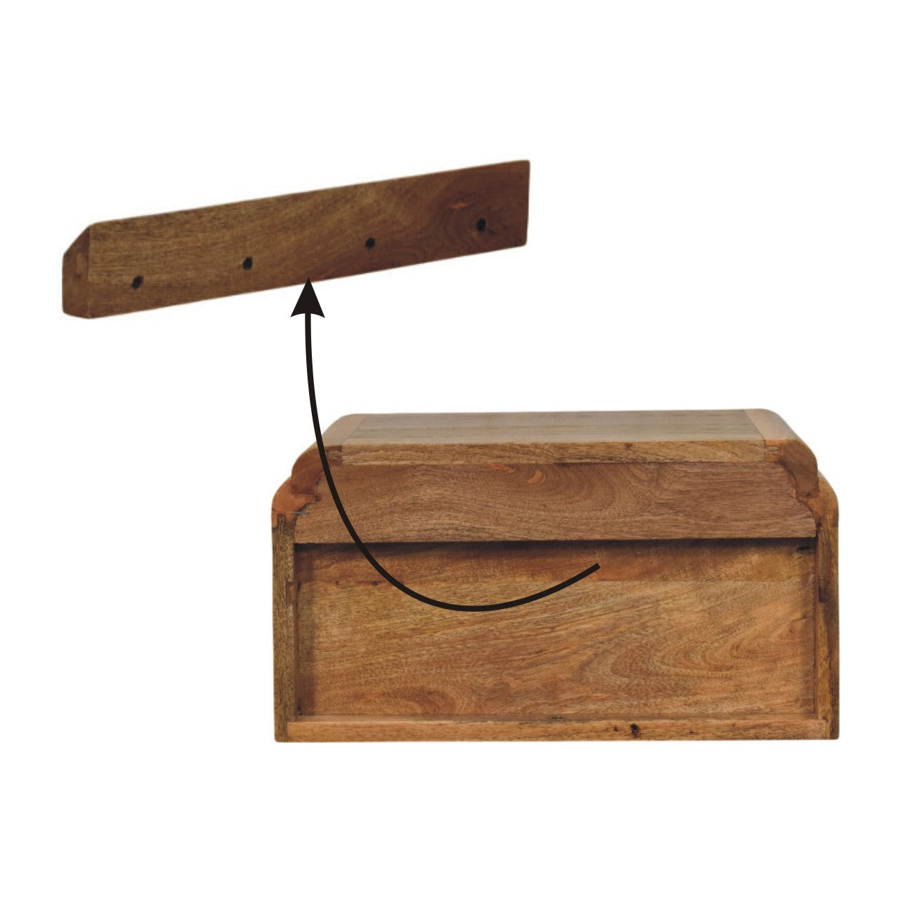 Avora Wall-mounted Bedside – Solid Wood, Oak-ish Finish