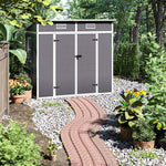 Outdoor Plastic Garden Storage Shed | Medium | Light Grey