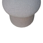 Solid Mango Wood White Boucle Mushroom Footstool
