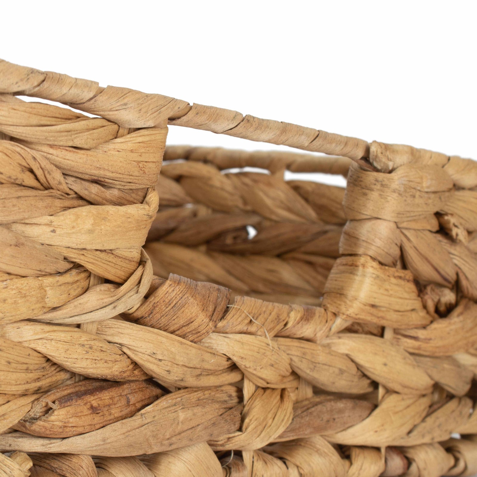 Water Hyacinth Shallow Rectangular Storage Basket | Small | Brown