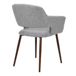 Set Of 2 Linen Dinning Chairs With Metal Legs
