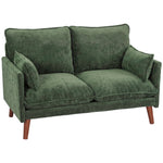 2 Seater Sofa, Modern Loveseat With Spring Cushions, Wide Seat | Green