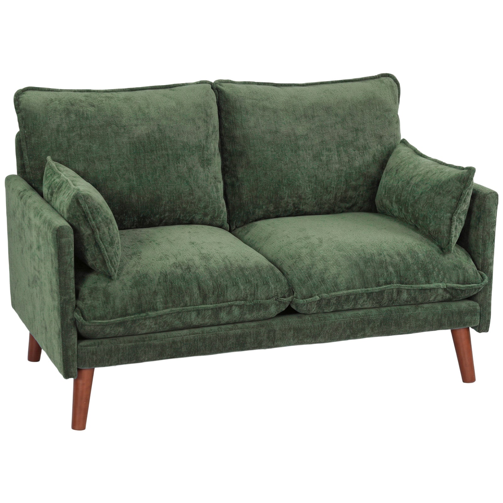 2 Seater Sofa, Modern Loveseat With Spring Cushions, Wide Seat | Green