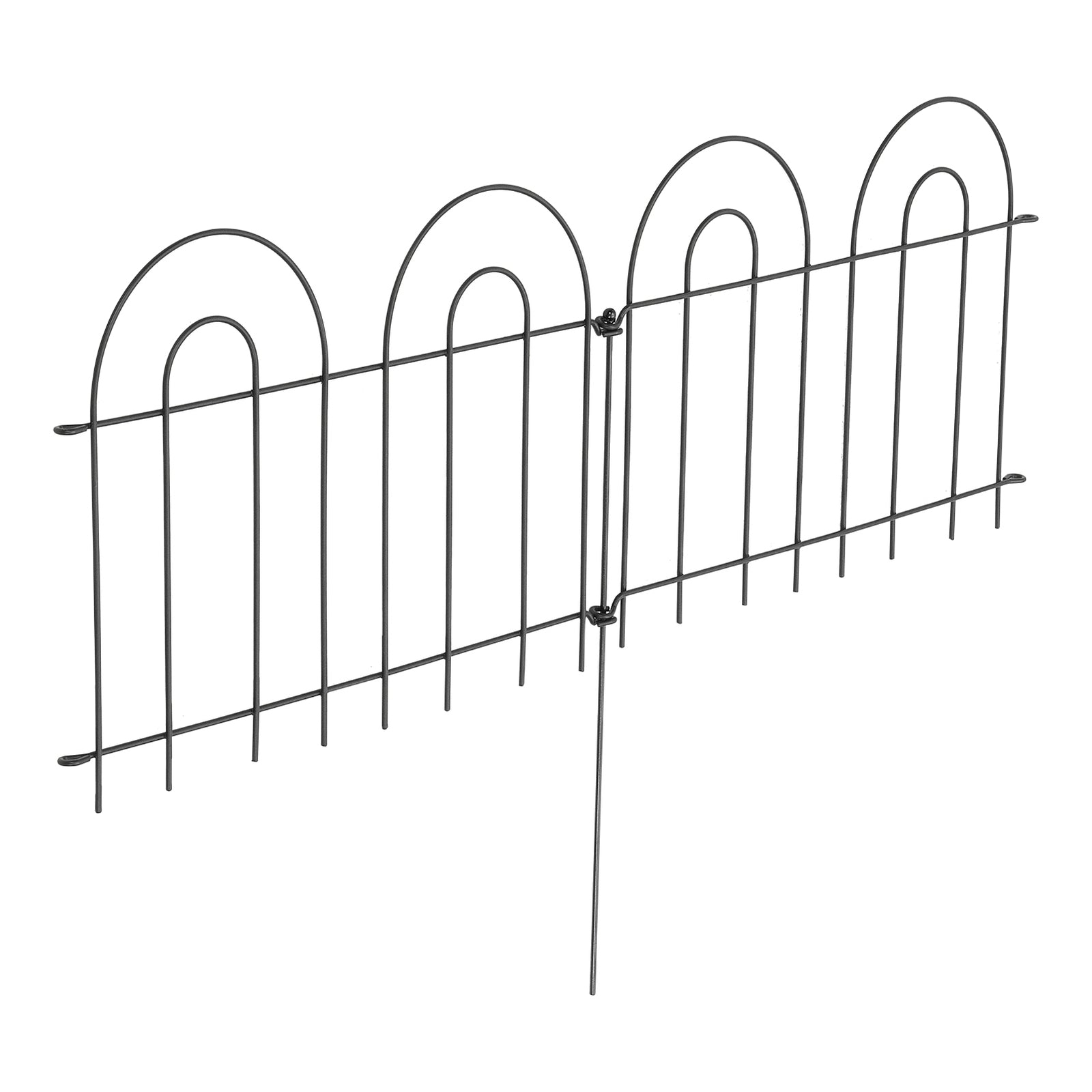 Breeins 10pcs Decorative Metal Garden Fence Panels With Double Arch Design