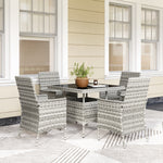 4 Seater Rattan Garden Furniture Set With Cushion | Gray
