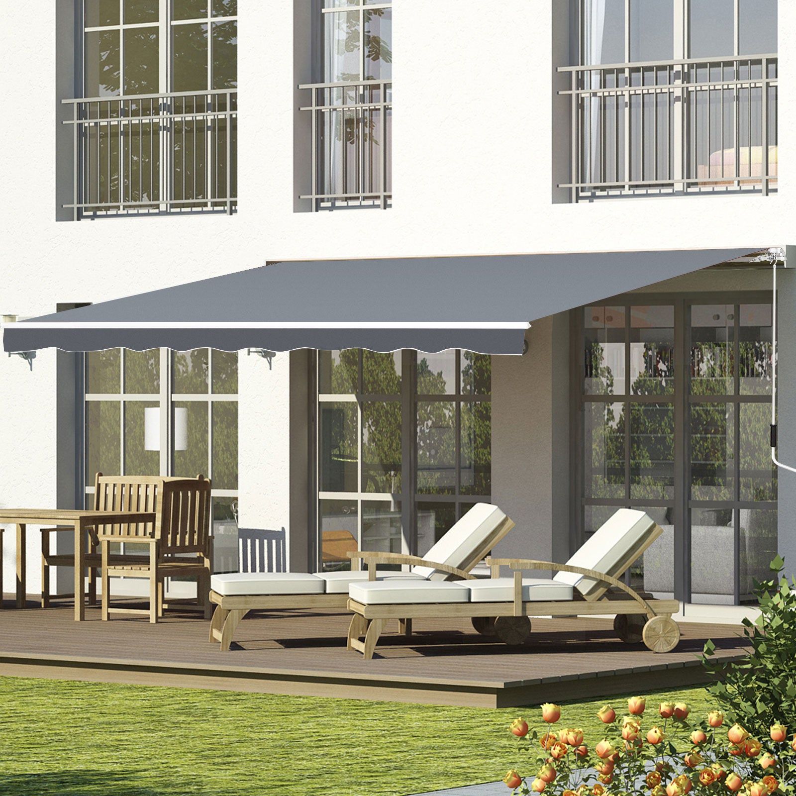 2.5x2m Garden Patio Manual Awning