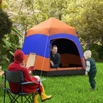 4 Person Pop Up Tent Camping Festival Hiking Shelter Family | Orange